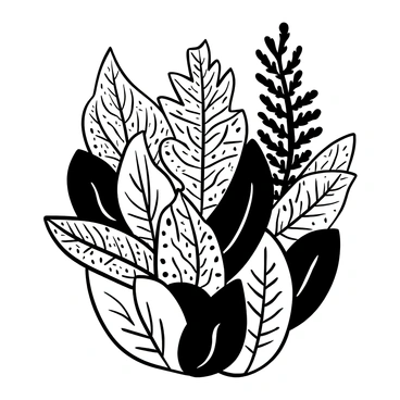 An arrangement of fern leaves with intricate patterns and textures displayed prominently. Each leaf showcases distinctive serrated edges and varying vein structures. Some leaves are longer and more slender, while others are broader and more rounded. The composition emphasizes the natural curves and overlaps of the leaves, creating a layered effect. Various shades of shadows create depth, highlighting the unique characteristics of each fern leaf.
