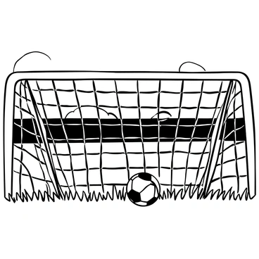 A close-up view of a goal net at Old Trafford, with a soccer ball caught in the mesh. The netting is taut and intricately woven, showcasing the patterns of the fibers. Surrounding the net are sections of the goalposts, emphasizing the structure of the goal. The scene captures the texture of the grass just in front of the net, slightly blurred, enhancing the focus on the ball and net. There are faint outlines of the stadium's stands in the background.