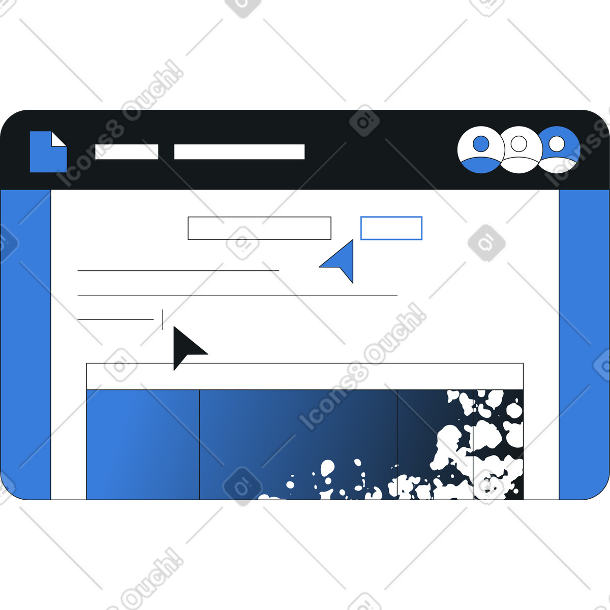 Document with team access illustration in PNG, SVG