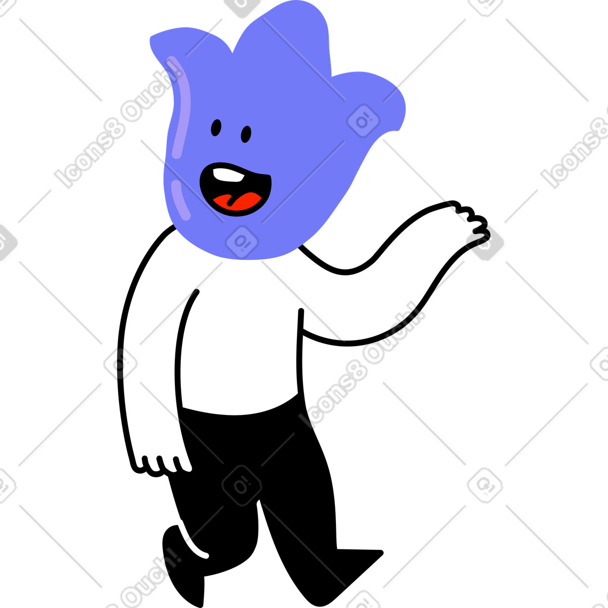 Bluebell character talking illustration in Giggle style download in PNG, SVG