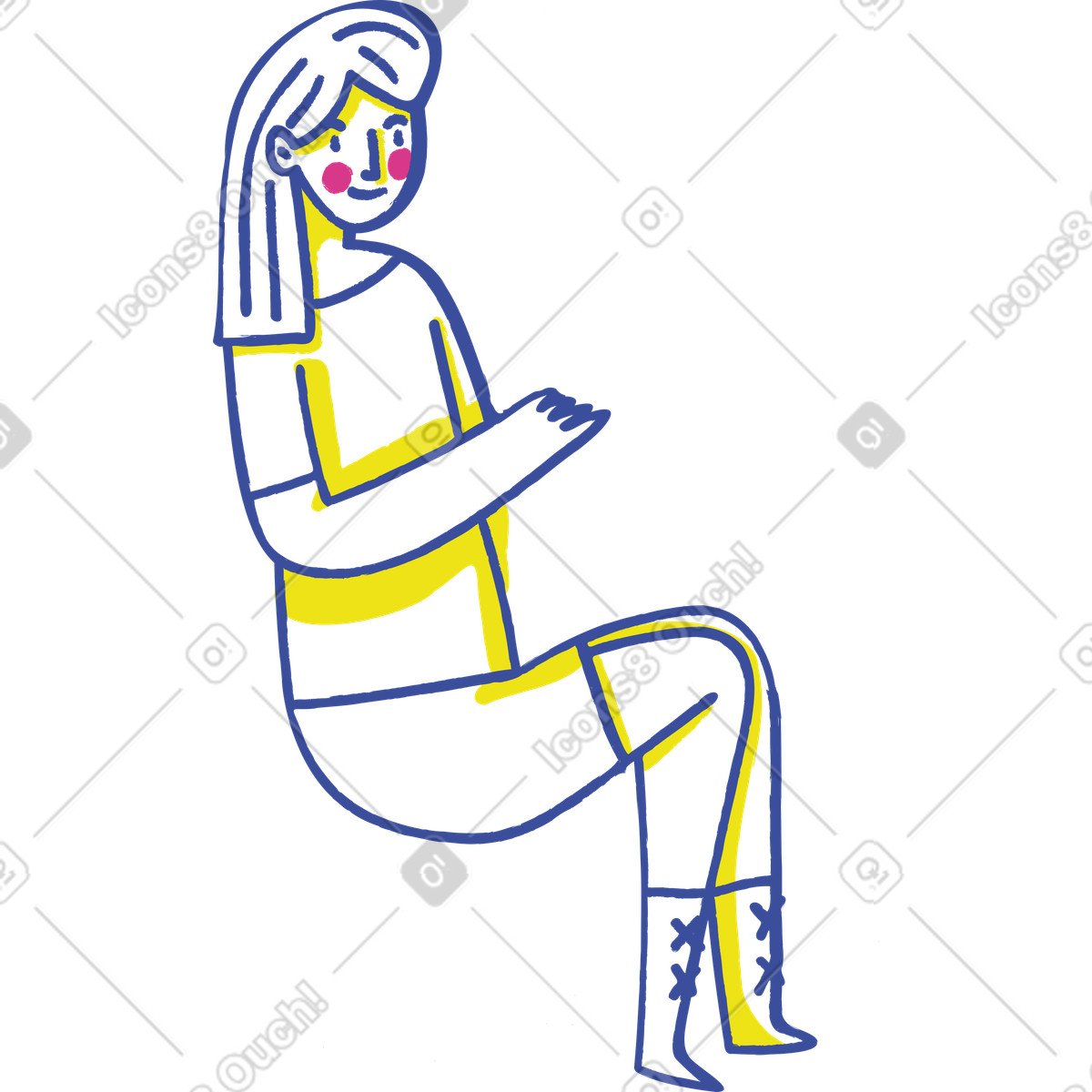 Donna illustrazione in stile Lime scarica in PNG, SVG