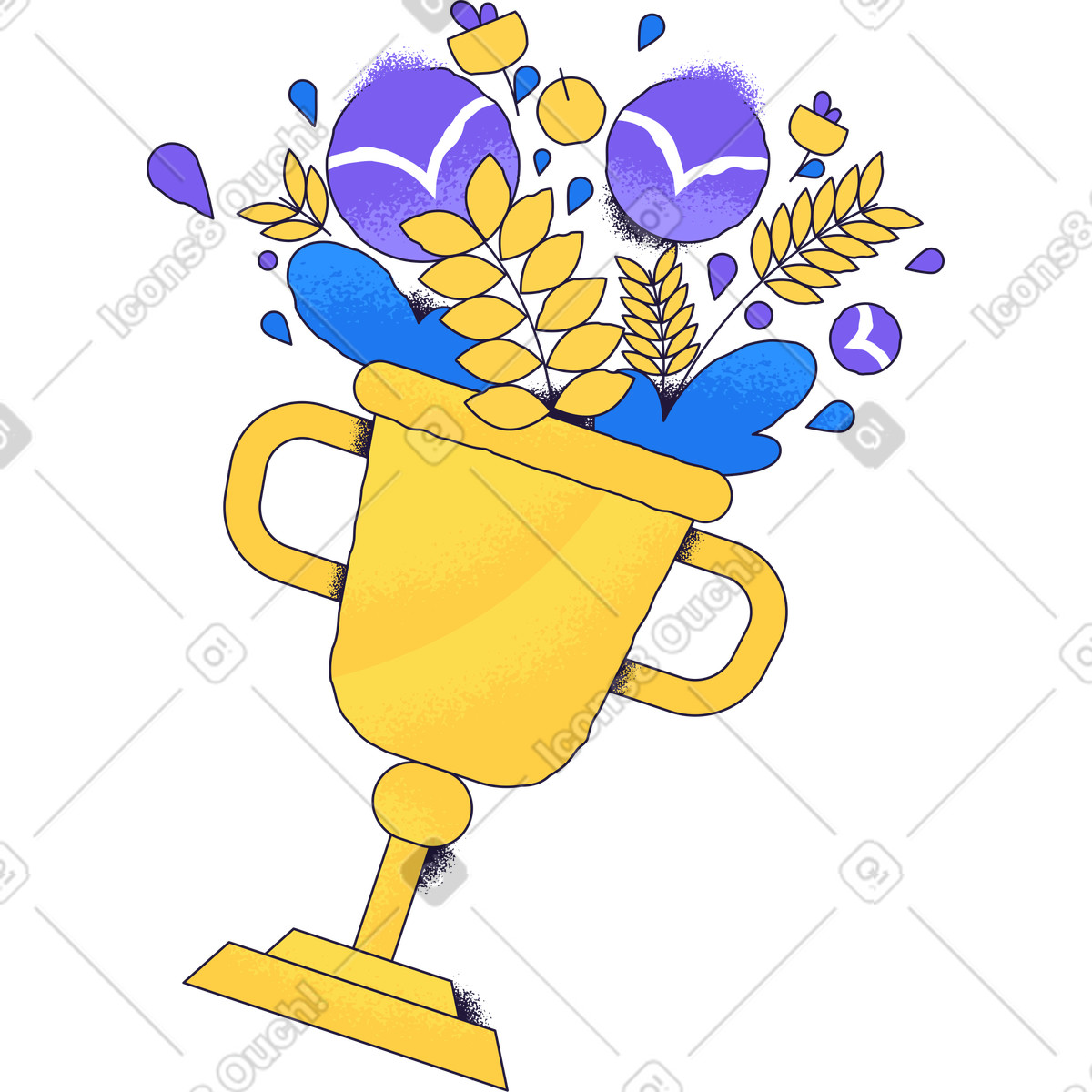 Trophäe-Illustration im Conifer-Stil als Download in PNG, SVG