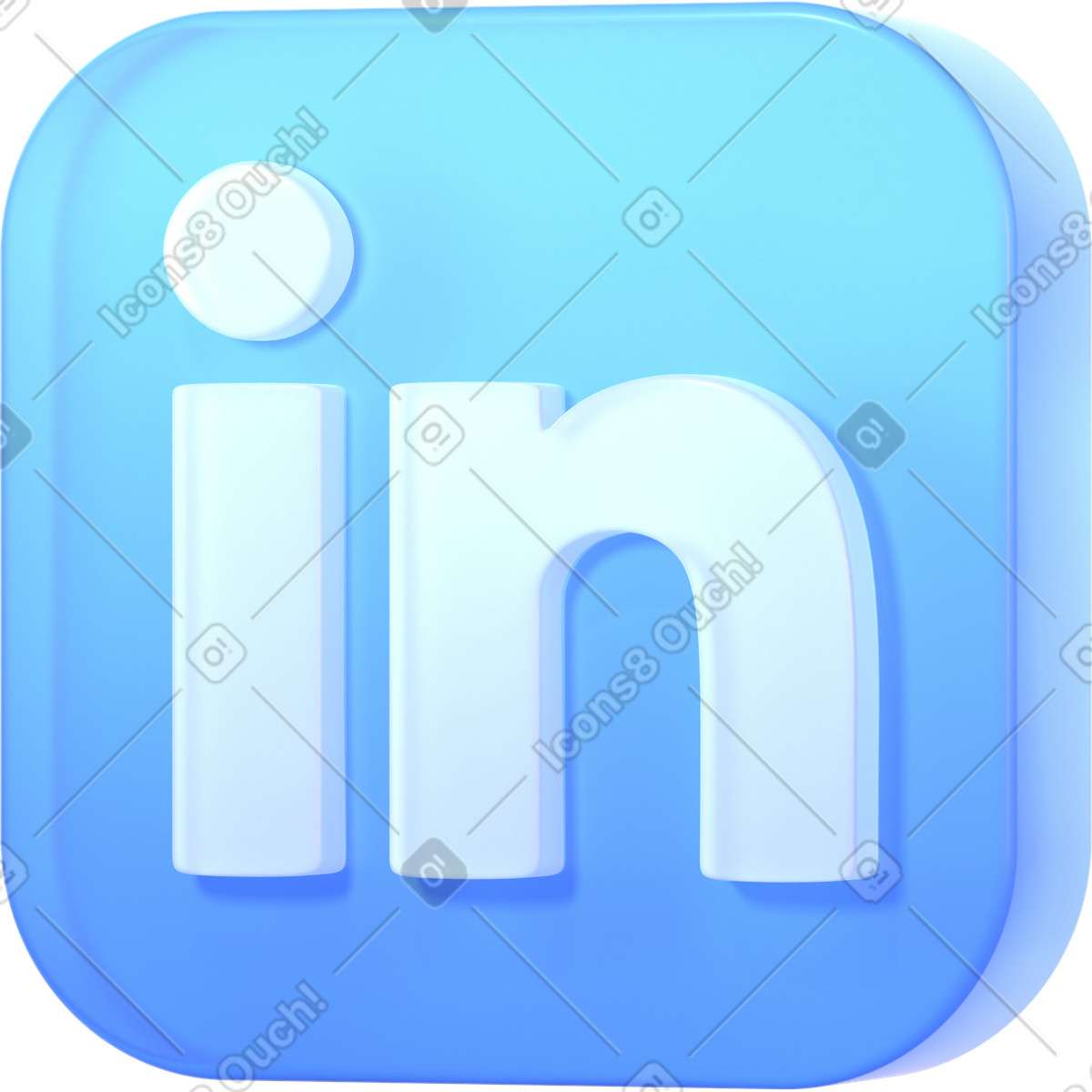 Logo astratto linkedin illustrazione in stile 3D Glassy scarica in PNG, SVG