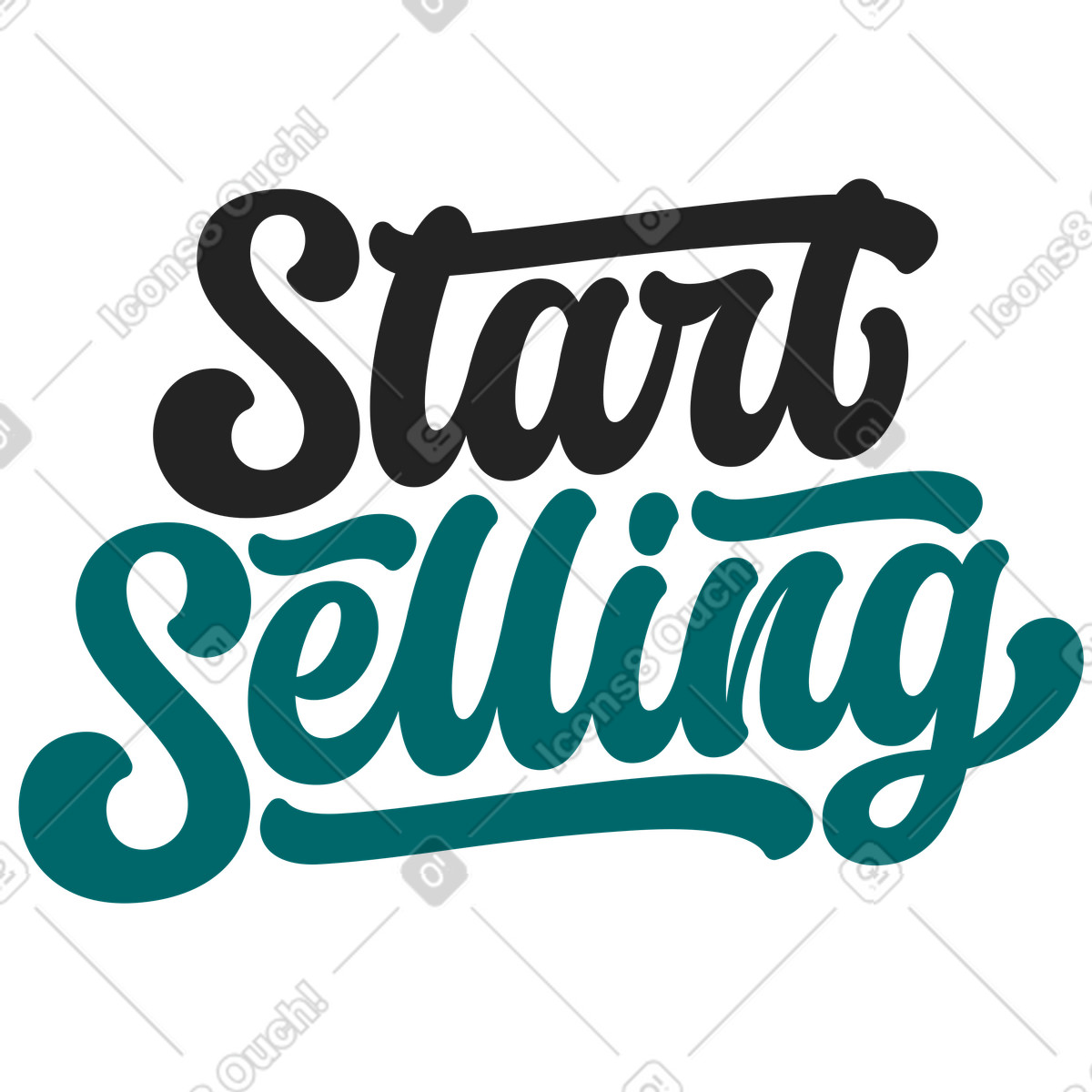 Ilustración Empezar a vender letras en estilo Sammy Line descargar en PNG y SVG