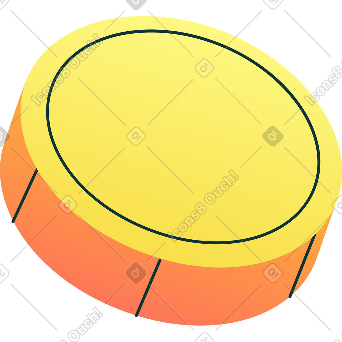 Ilustração de Grande moeda virada em no estilo Florid para baixar em PNG, SVG