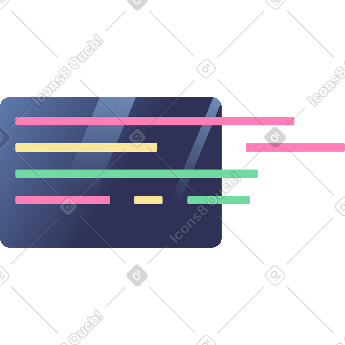 Programming code screen illustration in PNG, SVG
