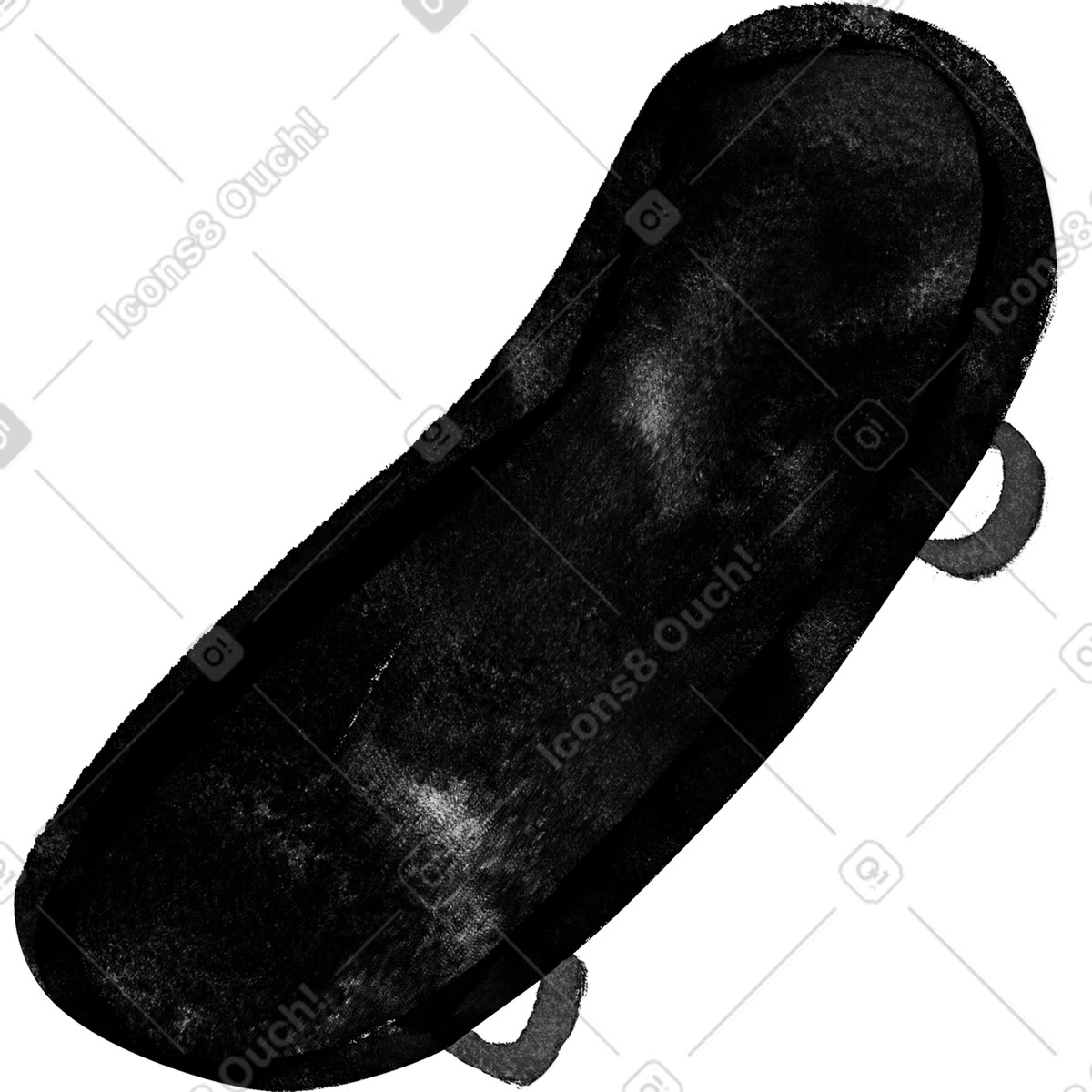 Black skateboard-Illustration im Inky-Stil als Download in PNG, SVG