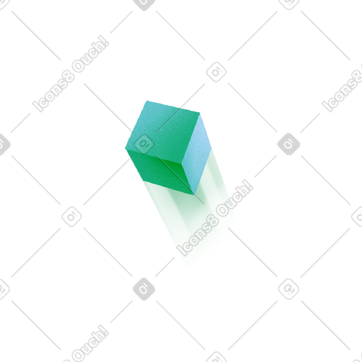 Illustration Big green cube dans le style Smart à télécharger aux formats PNG, SVG