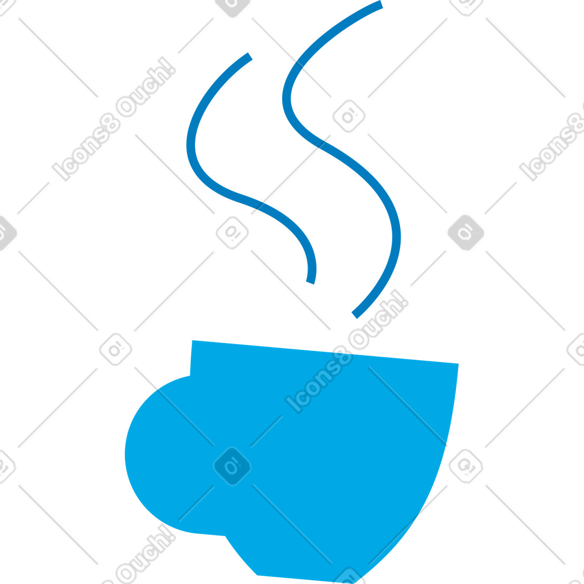 Warp 스타일의 차 한잔 일러스트레이션 PNG, SVG 다운로드