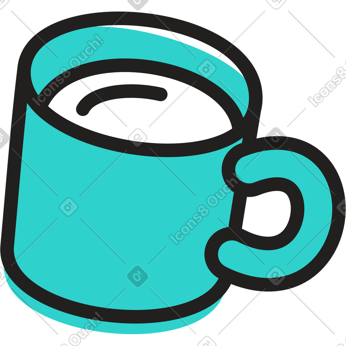 Illustration Tasse avec du liquide dans le style Little à télécharger aux formats PNG, SVG