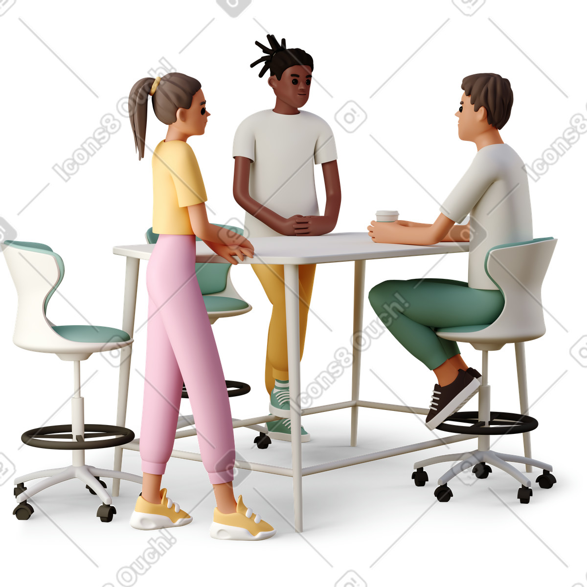 3D Casual life 스타일의 Completed teamwork 일러스트레이션 PNG, SVG 다운로드