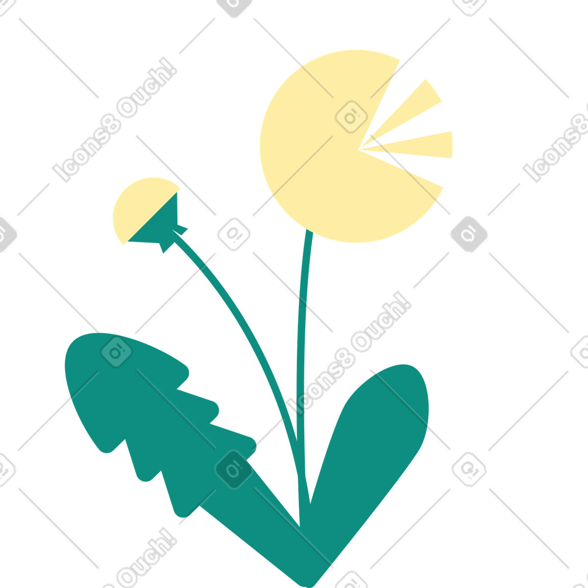 Blume-Illustration im Polar-Stil als Download in PNG, SVG