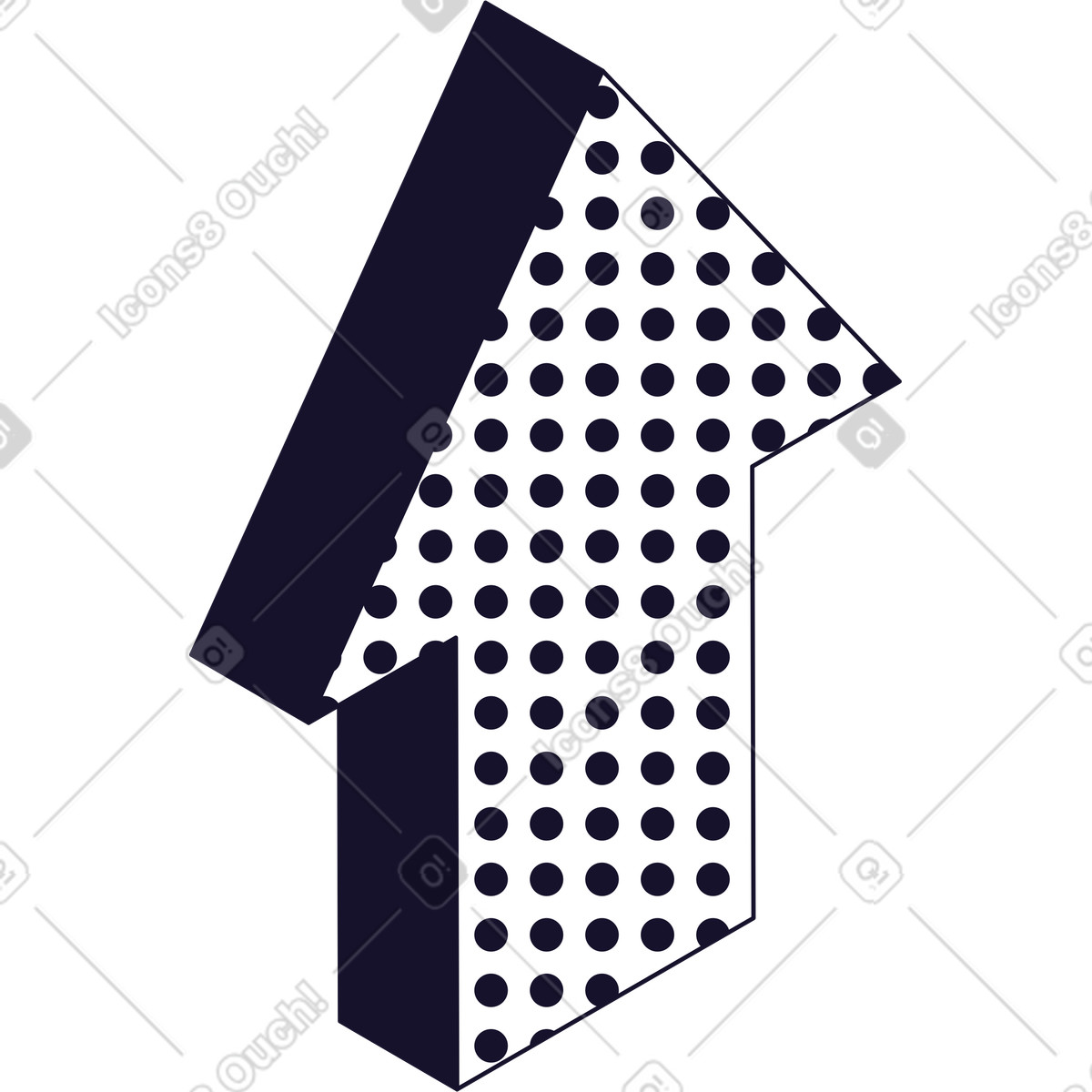 Freccia su illustrazione in stile Node scarica in PNG, SVG