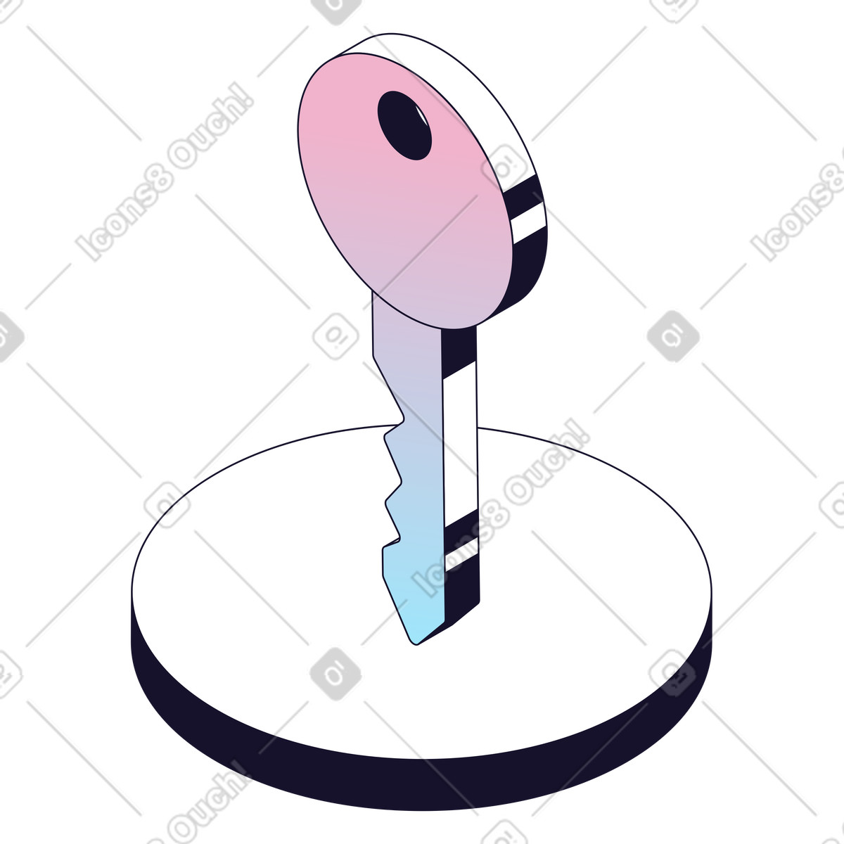 Ilustración Secure Access, Digital Key, Authentication System en estilo Node a descargar en PNG y SVG
