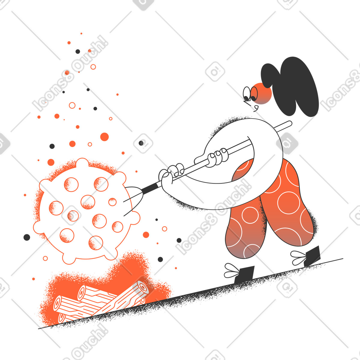 Fighting Covid-19 illustration in PNG, SVG