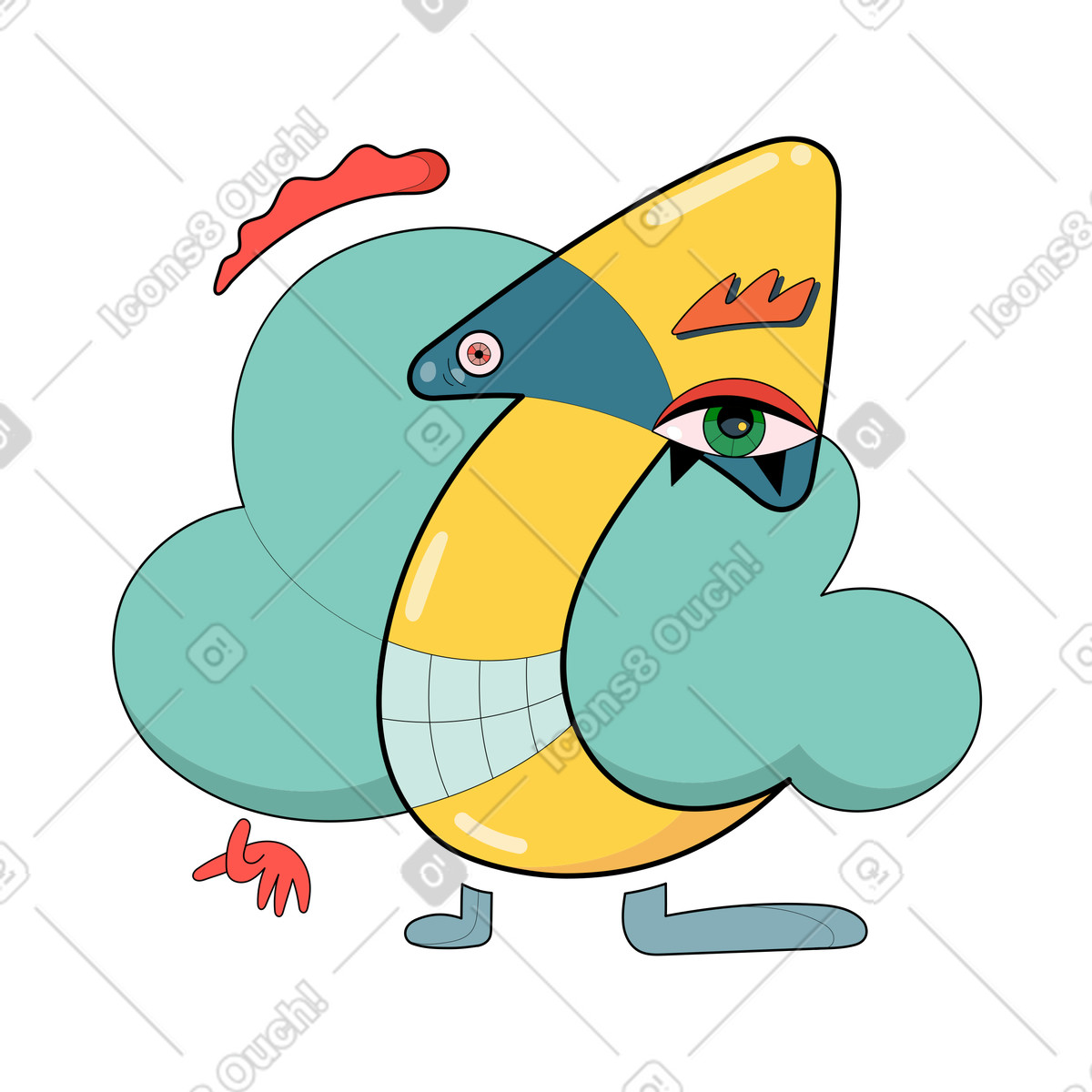 Hochladen-Illustration im Surr-Stil als Download in PNG, SVG