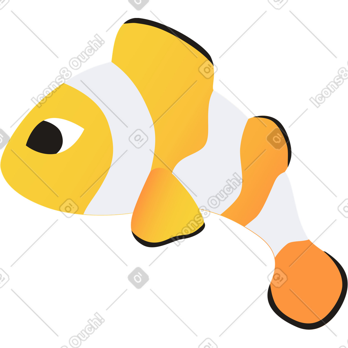 下载 Jaconda 风格的 小丑鱼 插画，支持 PNG、SVG 格式