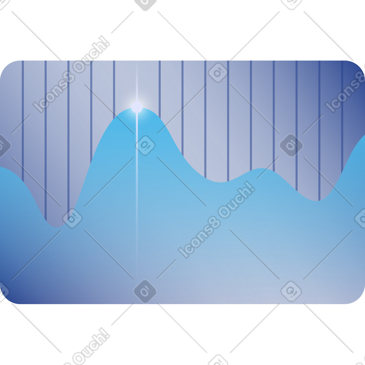 Chart with glowing point illustrazione in stile Quantum scarica in PNG, SVG