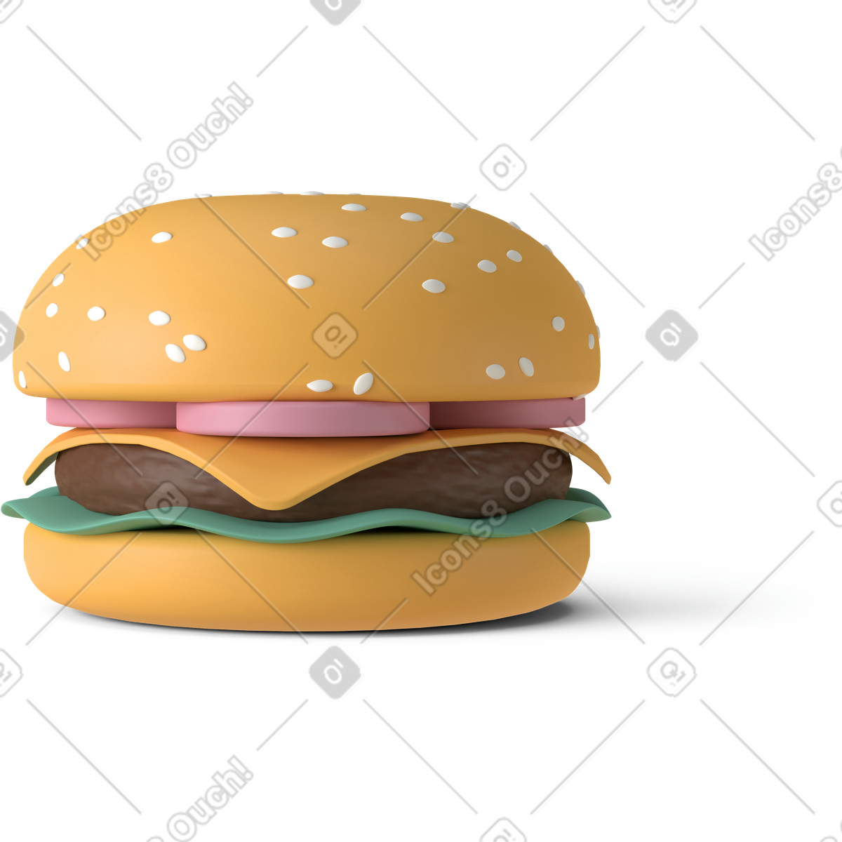 Ilustração de Burger straight em no estilo 3D Casual life para baixar em PNG, SVG