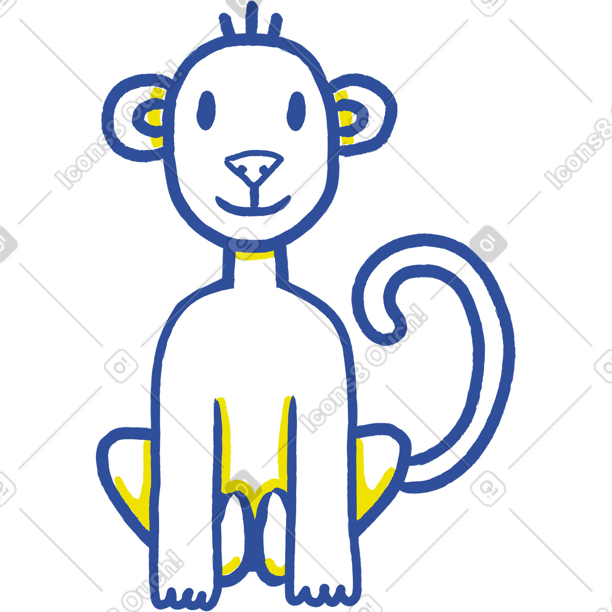 Affe-Illustration im Lime-Stil als Download in PNG, SVG