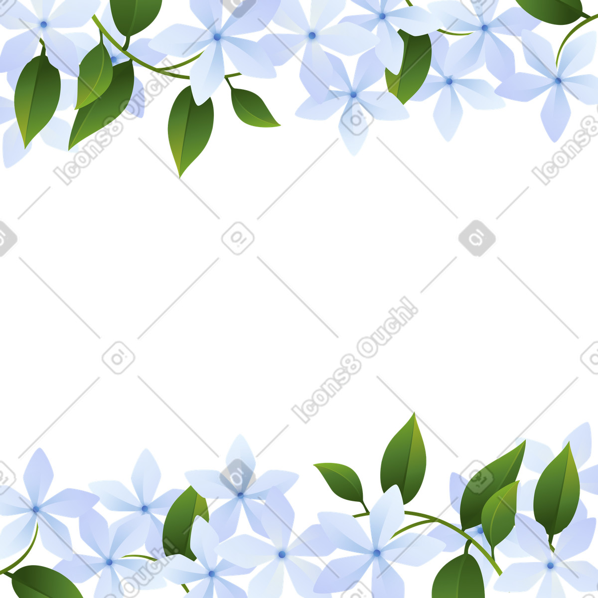 Blossom スタイルの 端に小さな青い花が付いた instagram の投稿 のイラストをPNG、SVG形式でダウンロード