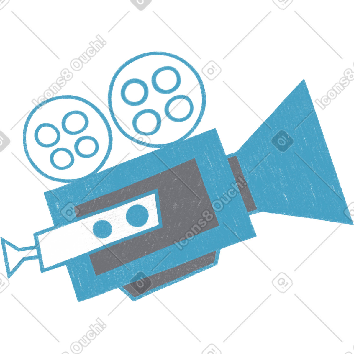 Ilustración Camara de video con pelicula en estilo Tutti a descargar en PNG y SVG