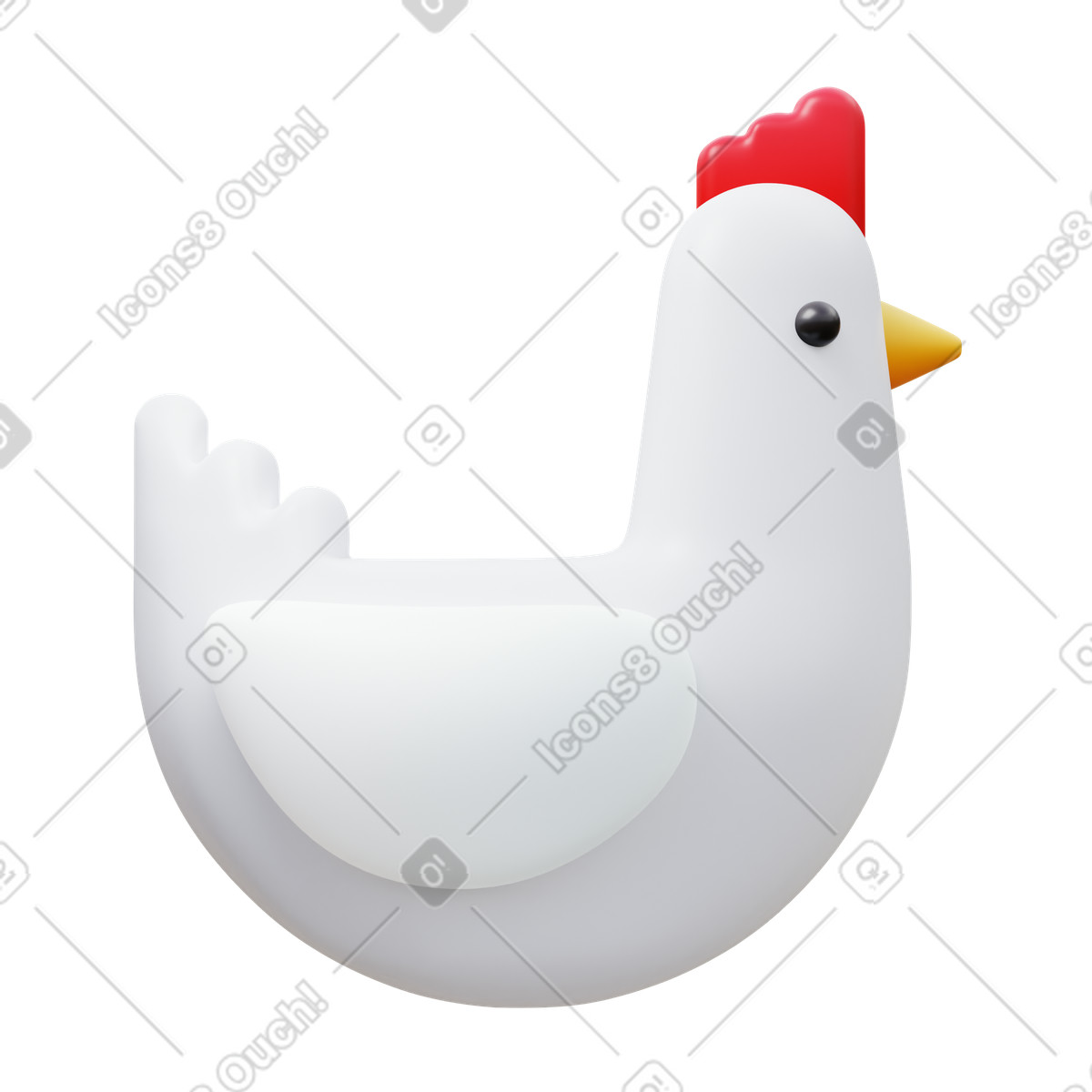 Chicken illustrazione in stile 3D Fluency scarica in PNG, SVG