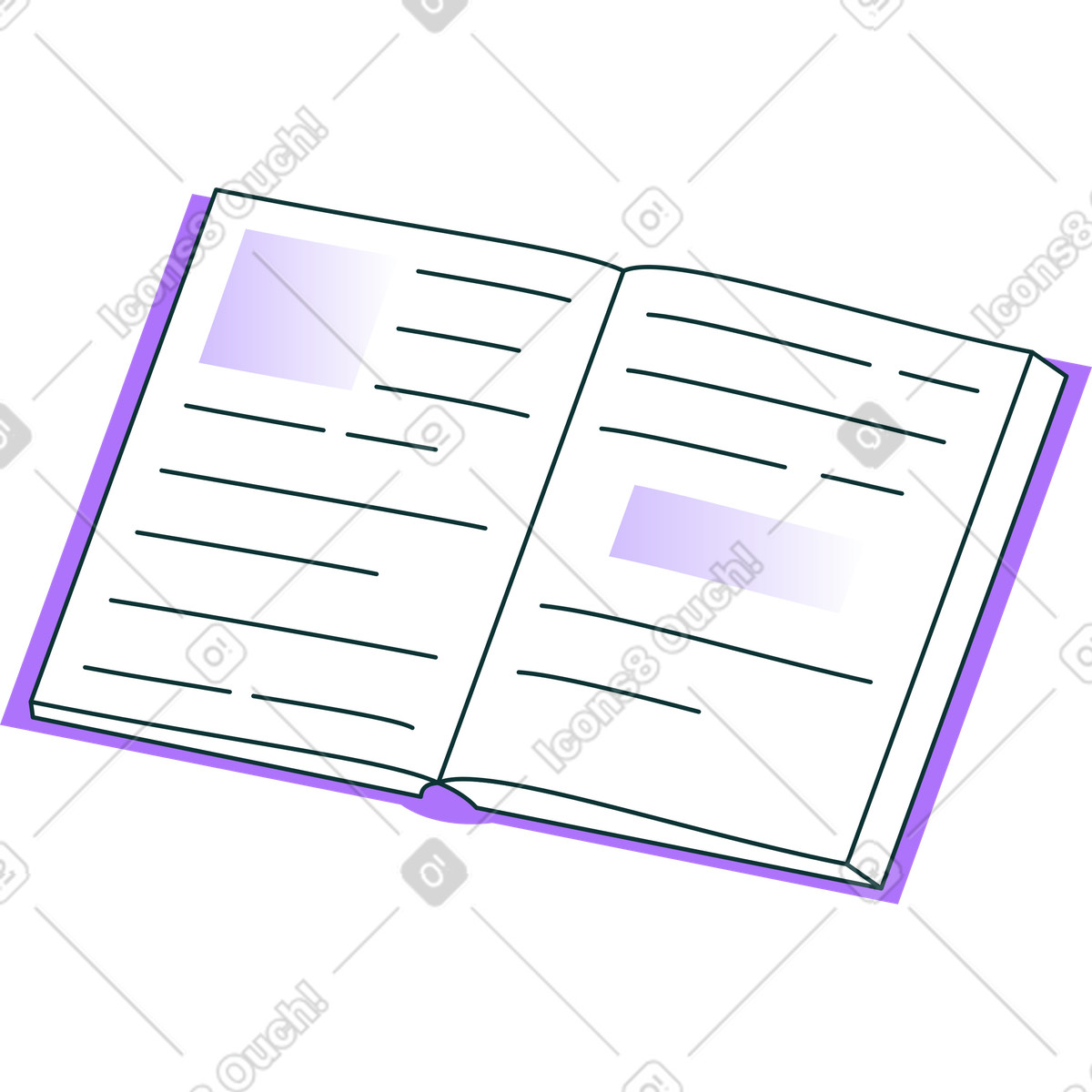 Open textbook illustration in Florid style download in PNG, SVG