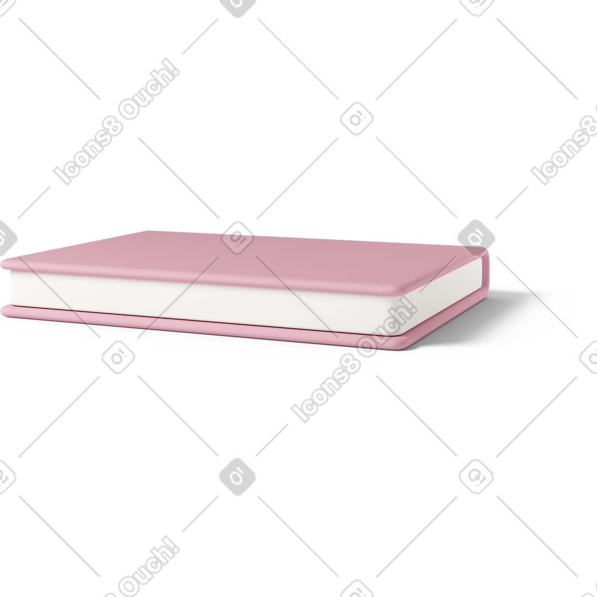 Illustration Pink book lying on floor dans le style 3D Casual life à télécharger aux formats PNG, SVG