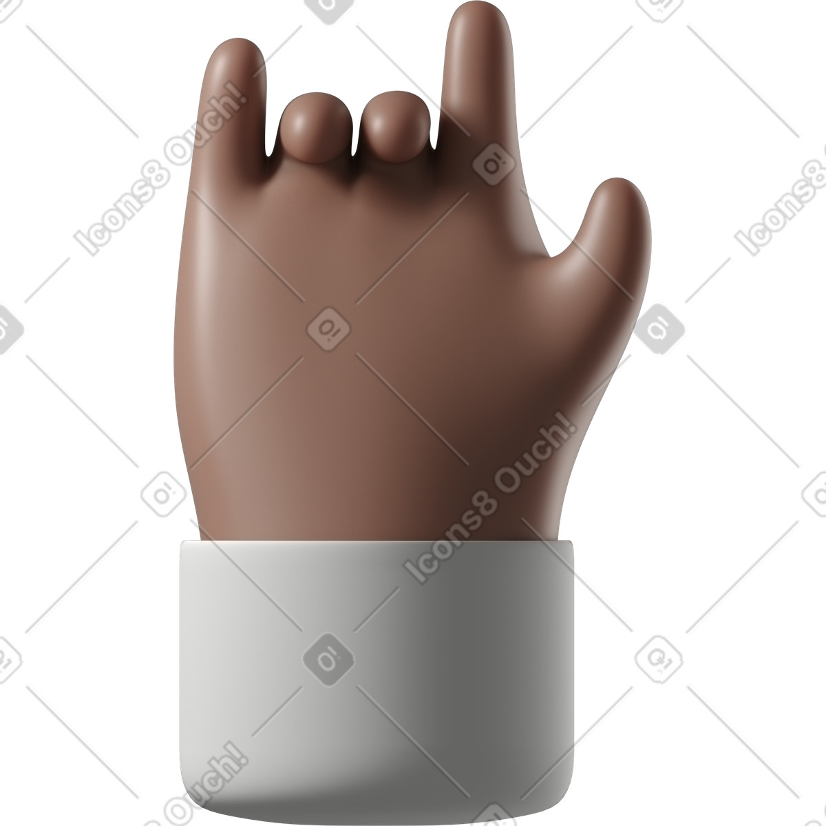 Ilustración Mano de piel morena haciendo el amor que firmas en estilo 3D Hands Fun&Wild a descargar en PNG y SVG