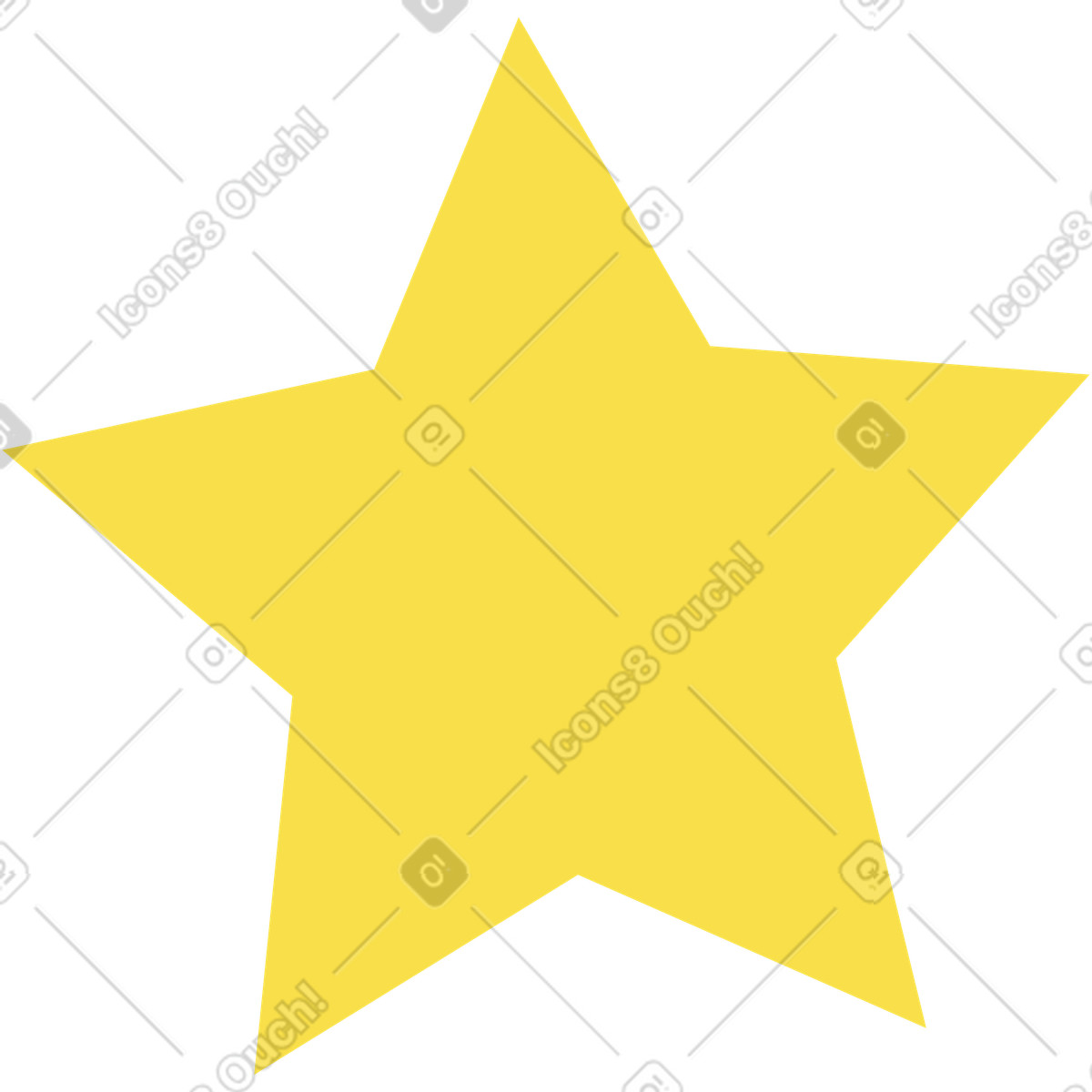 Yellow star-Illustration im Florid-Stil als Download in PNG, SVG