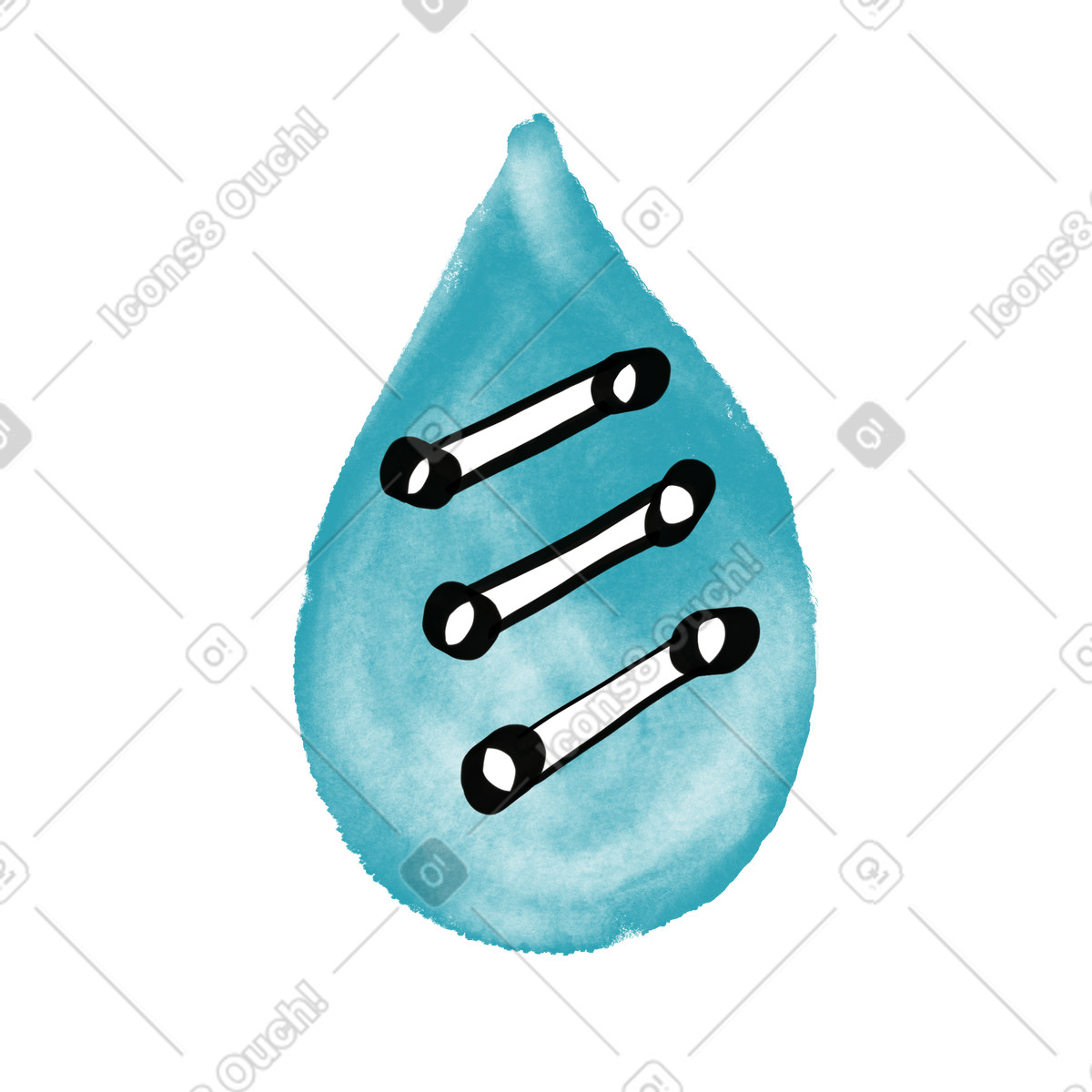 Watercolor sketch 스타일의 Droplet with dna strands symbolizing genetic testing in water sample 일러스트레이션 PNG, SVG 다운로드
