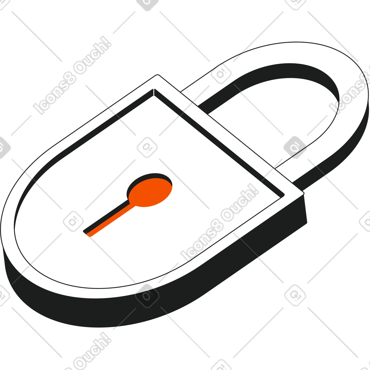 Lock illustration in Strict style download in PNG, SVG