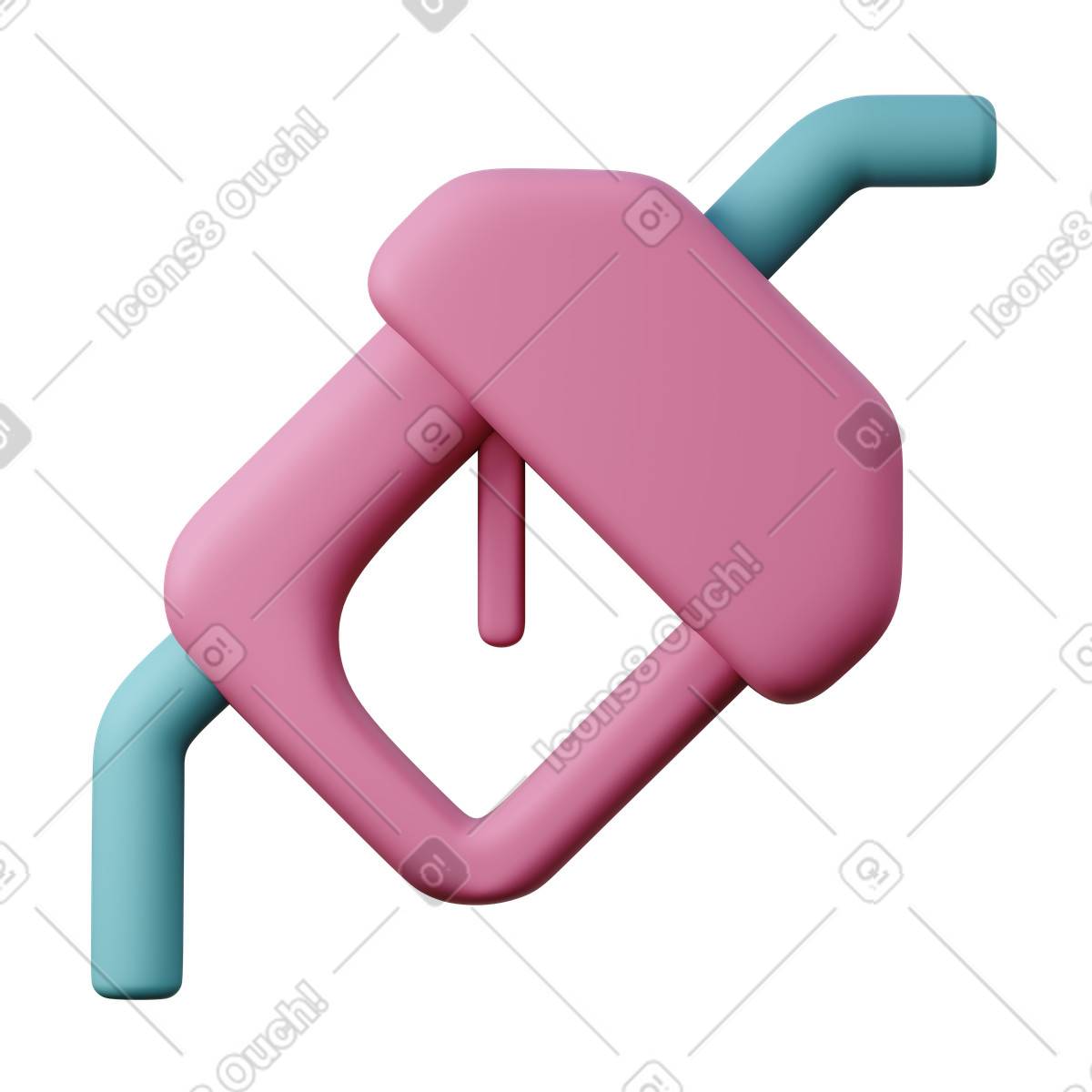 Gas pump nozzle for fuel service illustration in 3D Sugary style download in PNG, SVG