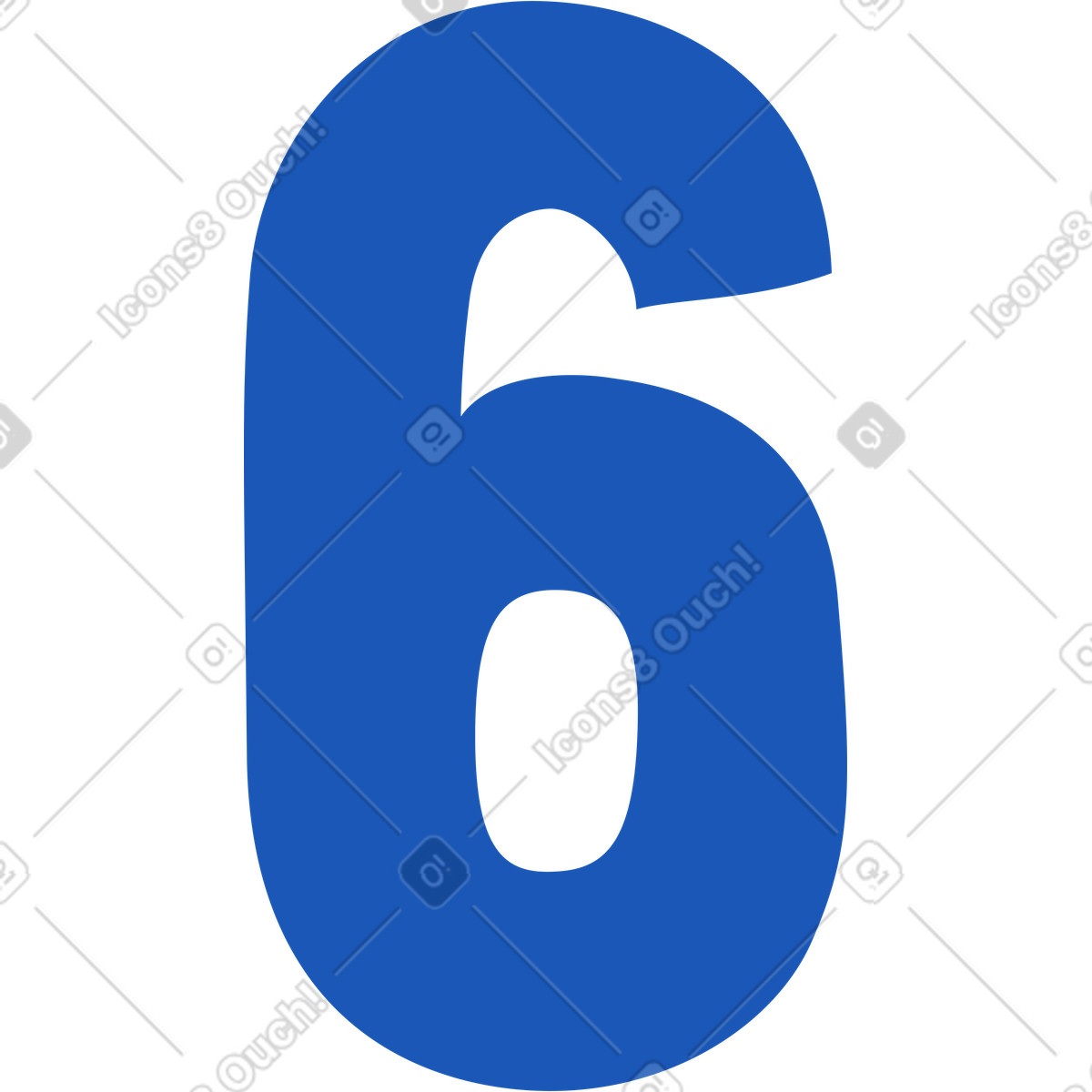 Number 6 illustration in Storyline style download in PNG, SVG