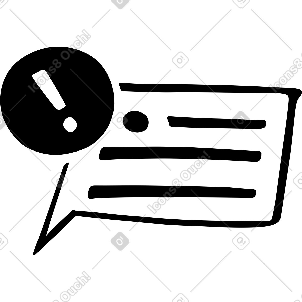 Fumetto con punto esclamativo illustrazione in stile Line scarica in PNG, SVG