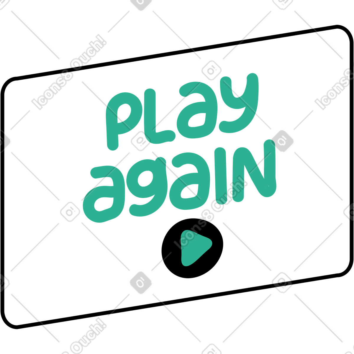 Ilustração de Botão virtual jogar novamente em no estilo Jelly para baixar em PNG, SVG