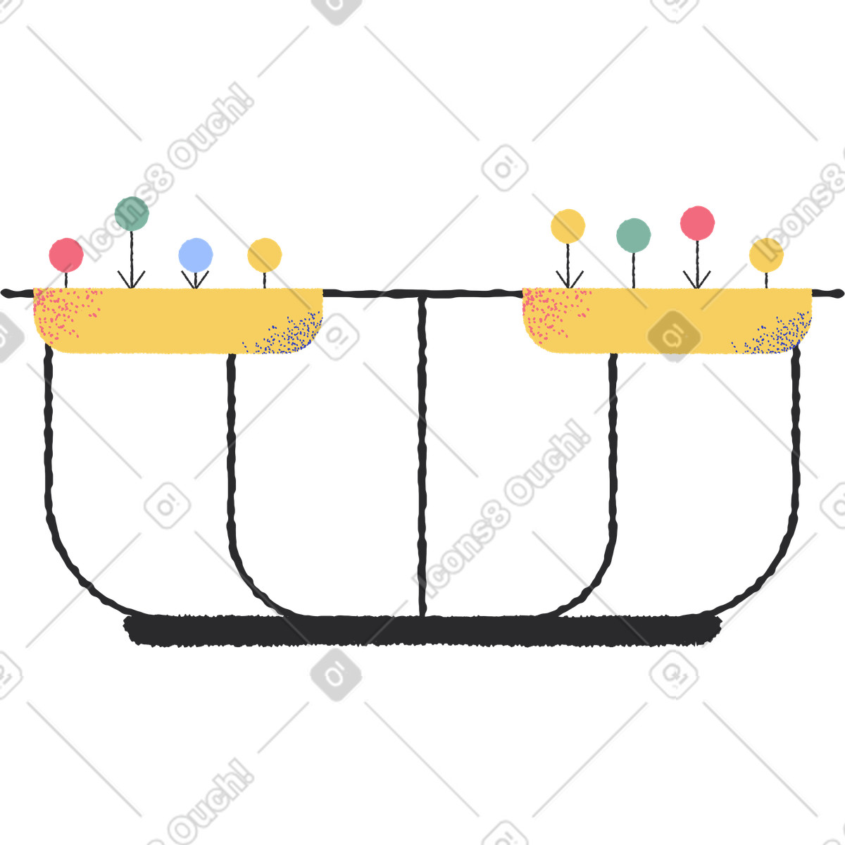 Balcony flower illustration in Pablo style download in PNG, SVG