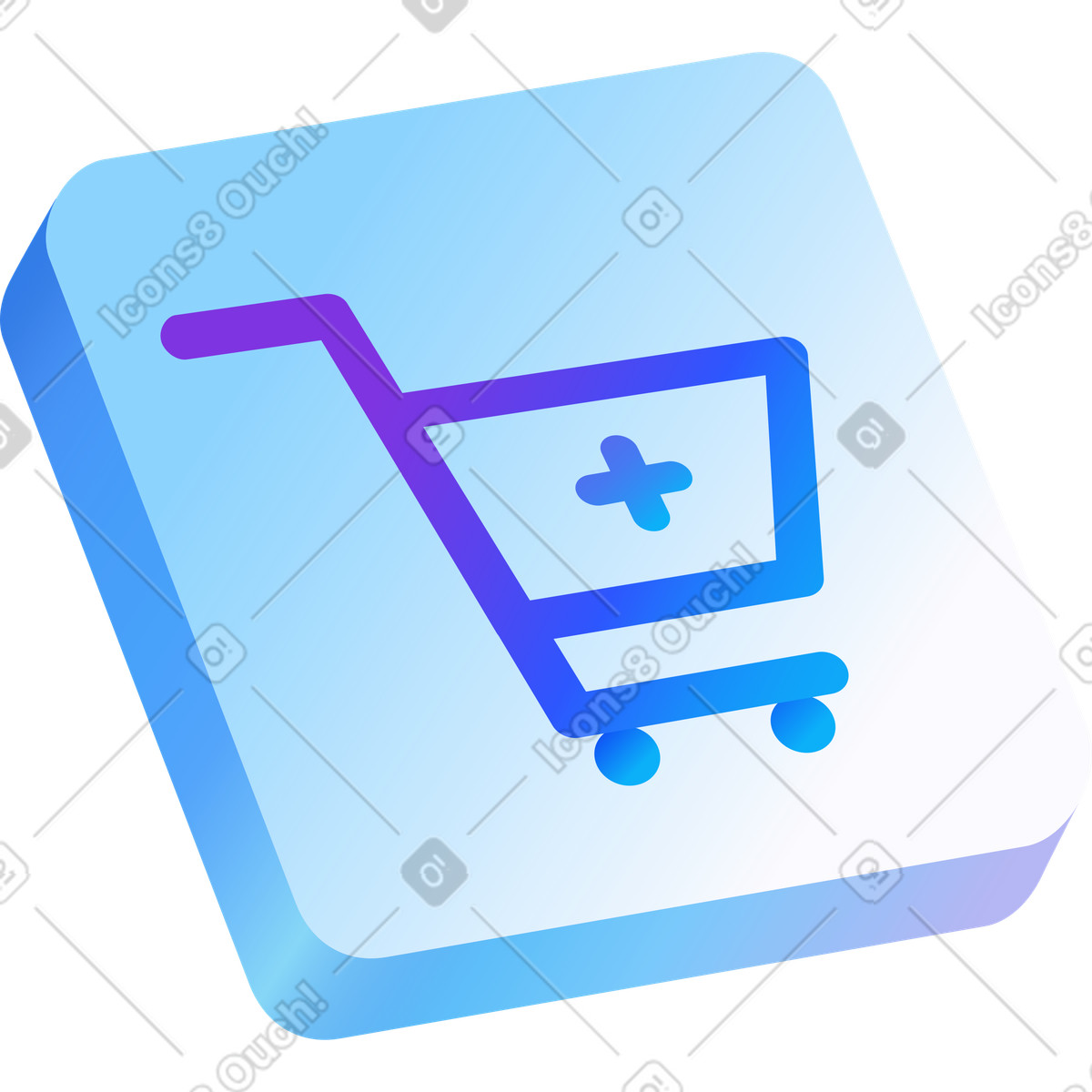 Icona del carrello illustrazione in stile Hi-tech scarica in PNG, SVG