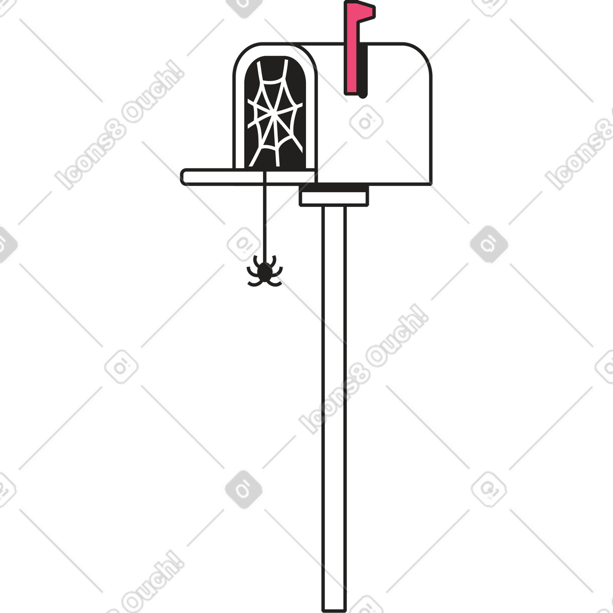 Mailbox illustration in Dazzle Line style download in PNG, SVG