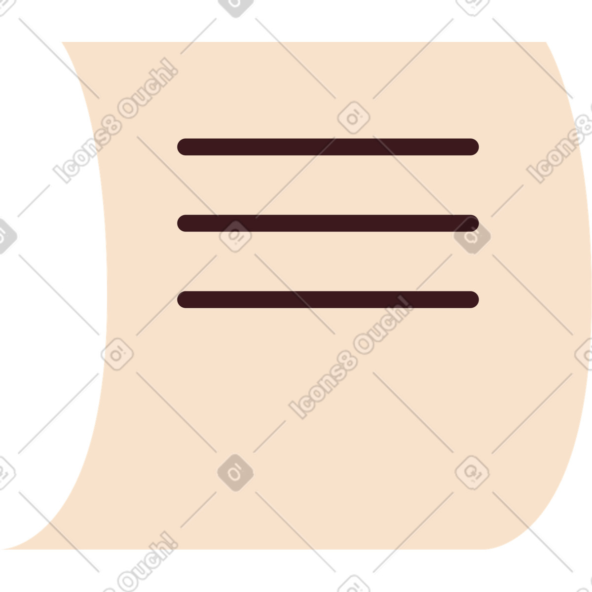 Ilustración Hoja de papel beige con texto en estilo Folks a descargar en PNG y SVG