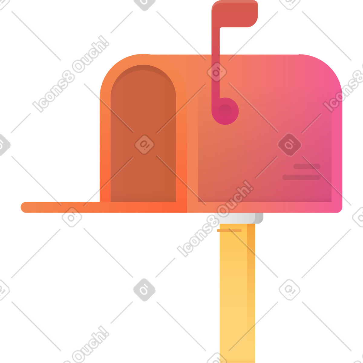 Mailbox illustration featuring empty space, a humorous clipart in various