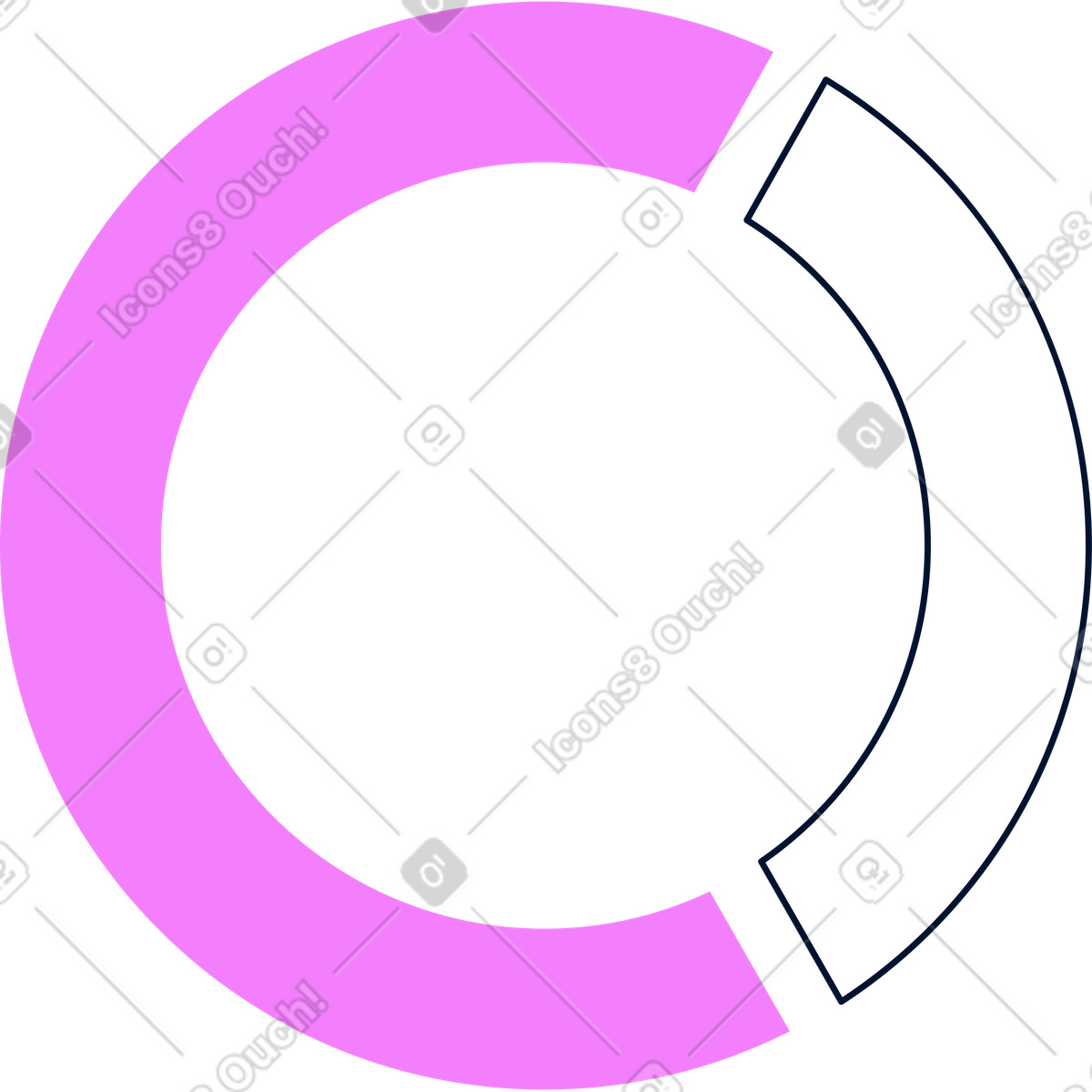Pie chart illustration in PNG, SVG