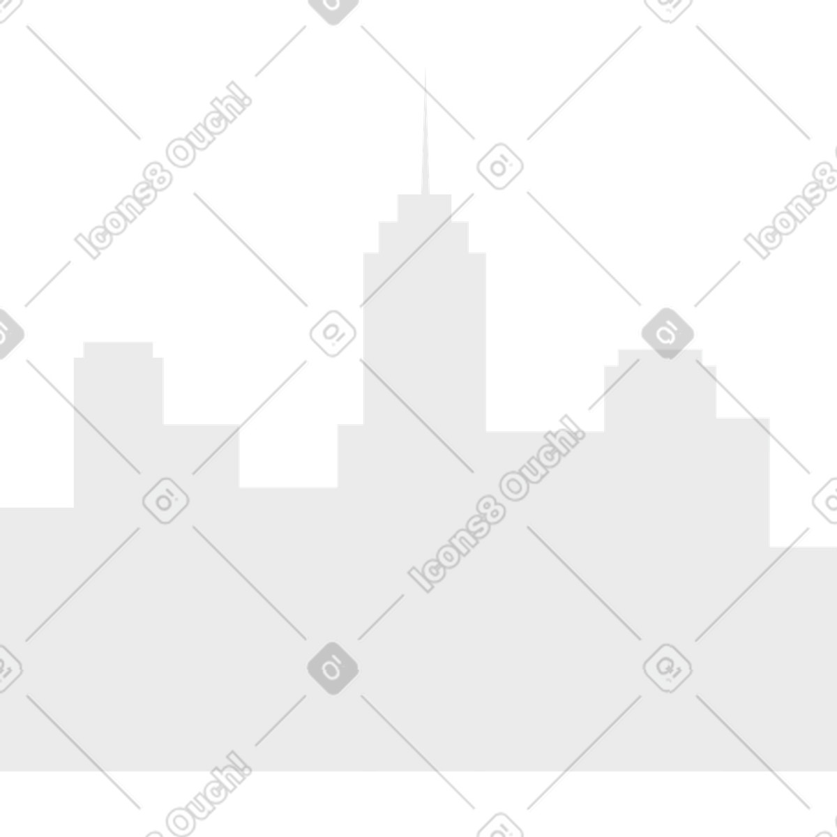 Sagoma della città illustrazione in stile Tiny scarica in PNG, SVG
