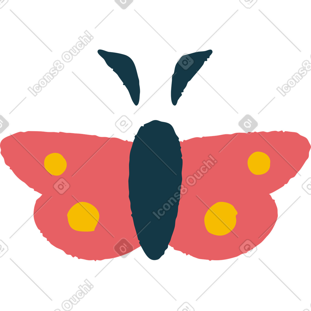 Flamenco スタイルの バタフライ のイラストをPNG、SVG形式でダウンロード