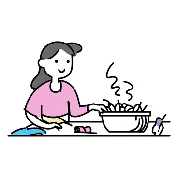 An artisan, wearing a traditional outfit, is focused on creating a "traditional Filipino basket" using natural fibers. The artisan's hands are skillfully working with the strands, demonstrating "intricate weaving techniques." There is a partially completed basket beside them, showcasing the detailed patterns. The setting includes a simple wooden table and a few colorful threads and tools scattered around.