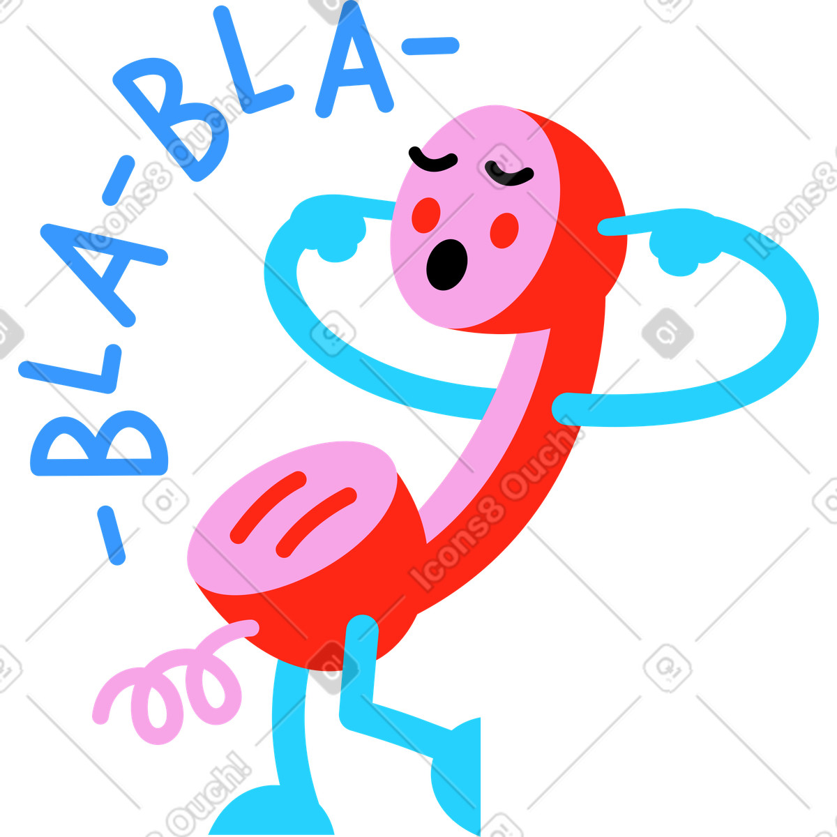 Ilustração de Letras bla-bla com telefone em no estilo Lettering para baixar em PNG, SVG