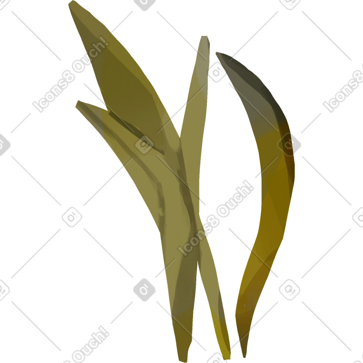 Green leaves illustration in Atomic style download in PNG, SVG