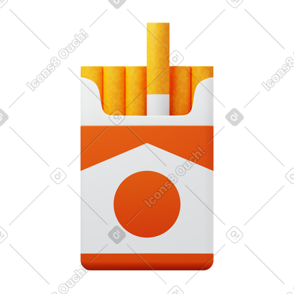 Cigarettes pack illustration in 3D Fluency style download in PNG, SVG