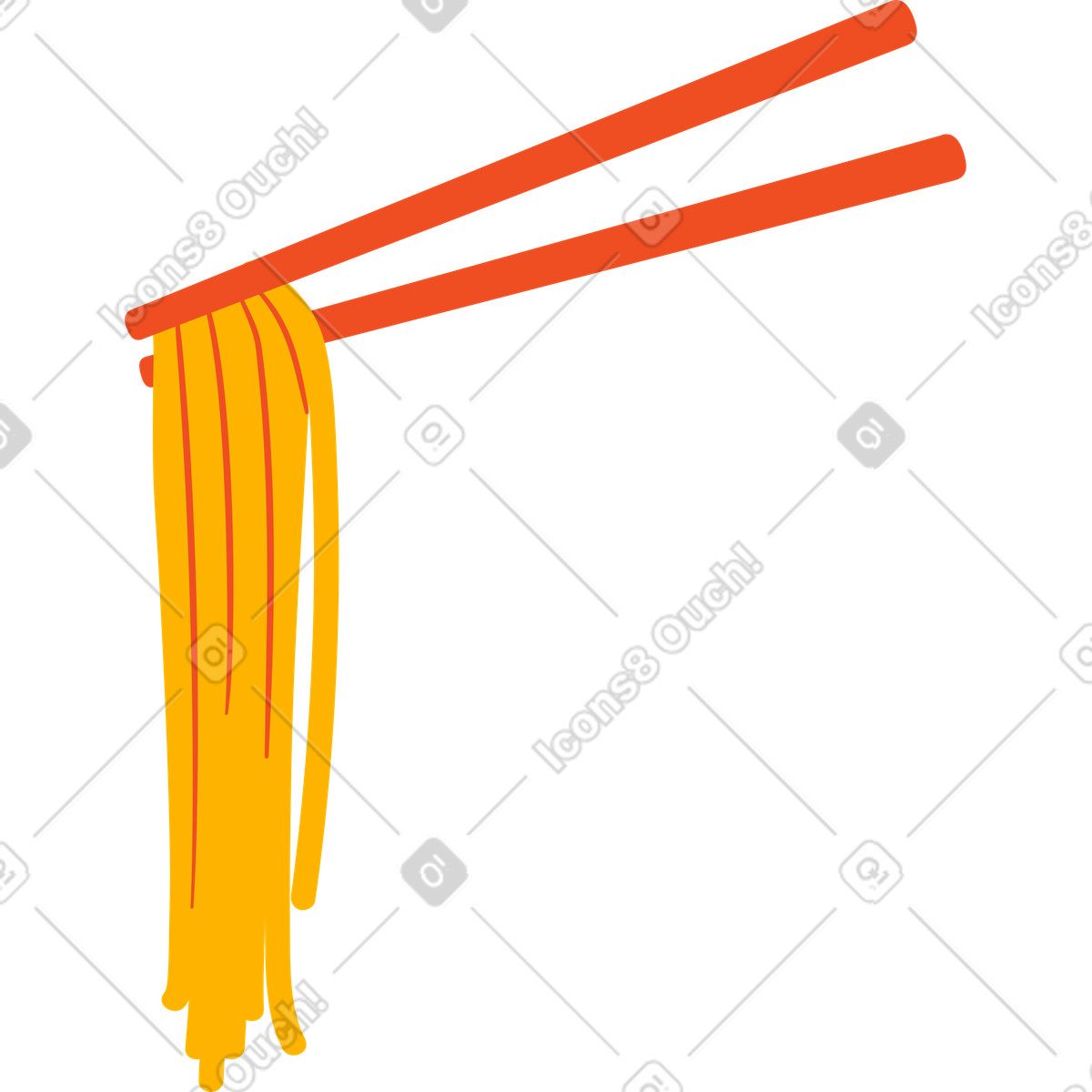 Noodles illustration in Flame style download in PNG, SVG